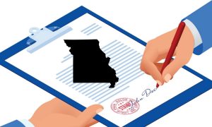 A picture of a list of signatures for a story about a PAC claiming it has enough signatures to put sports betting on the ballot in Missouri.