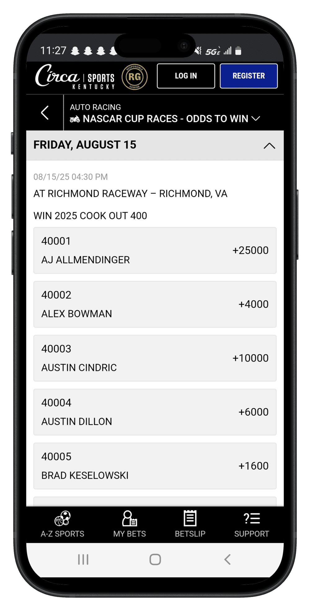 Circa-sports-nascar-odds-screenshot