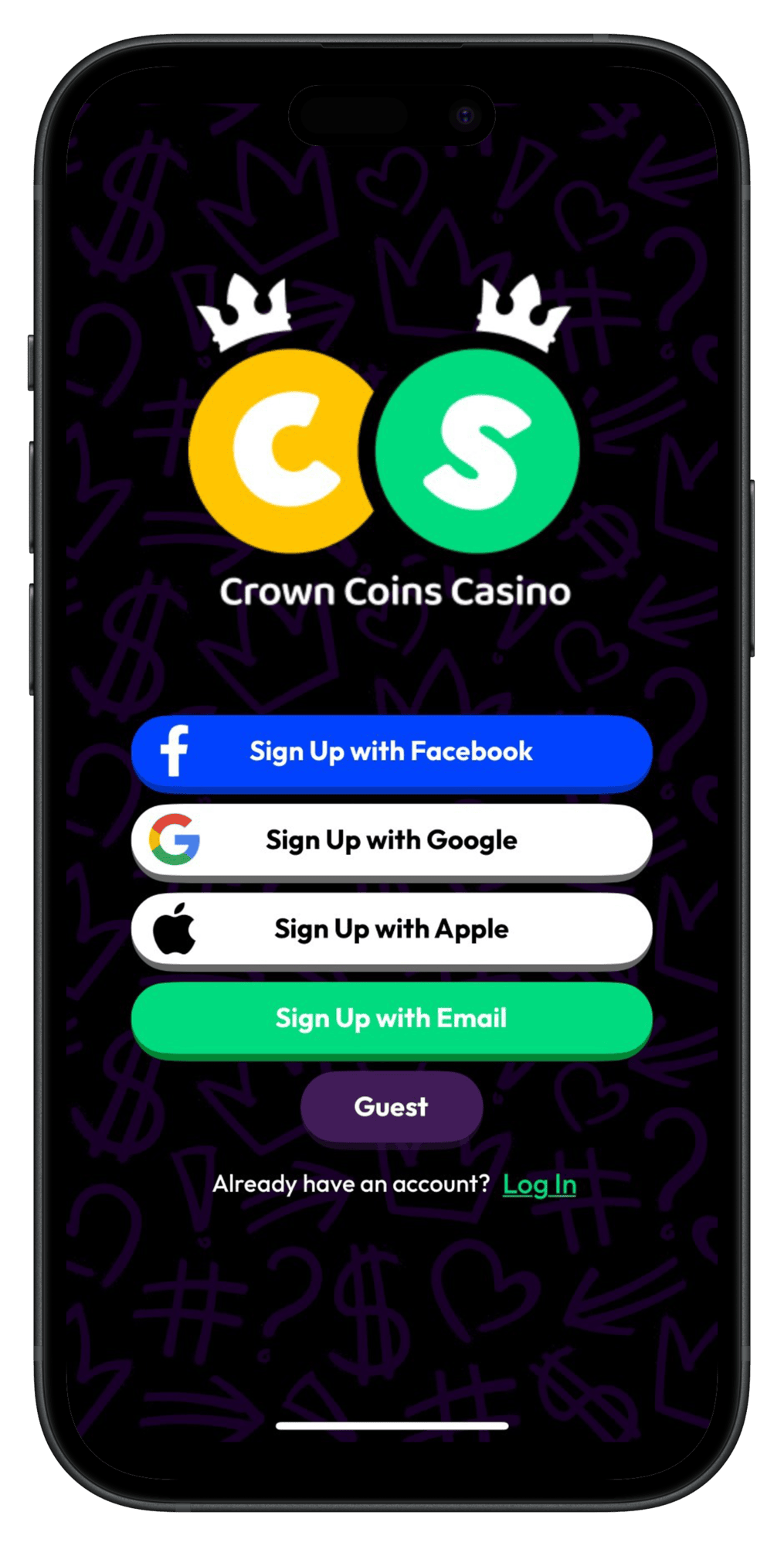 Crown-Coins-Casino-Login-Page