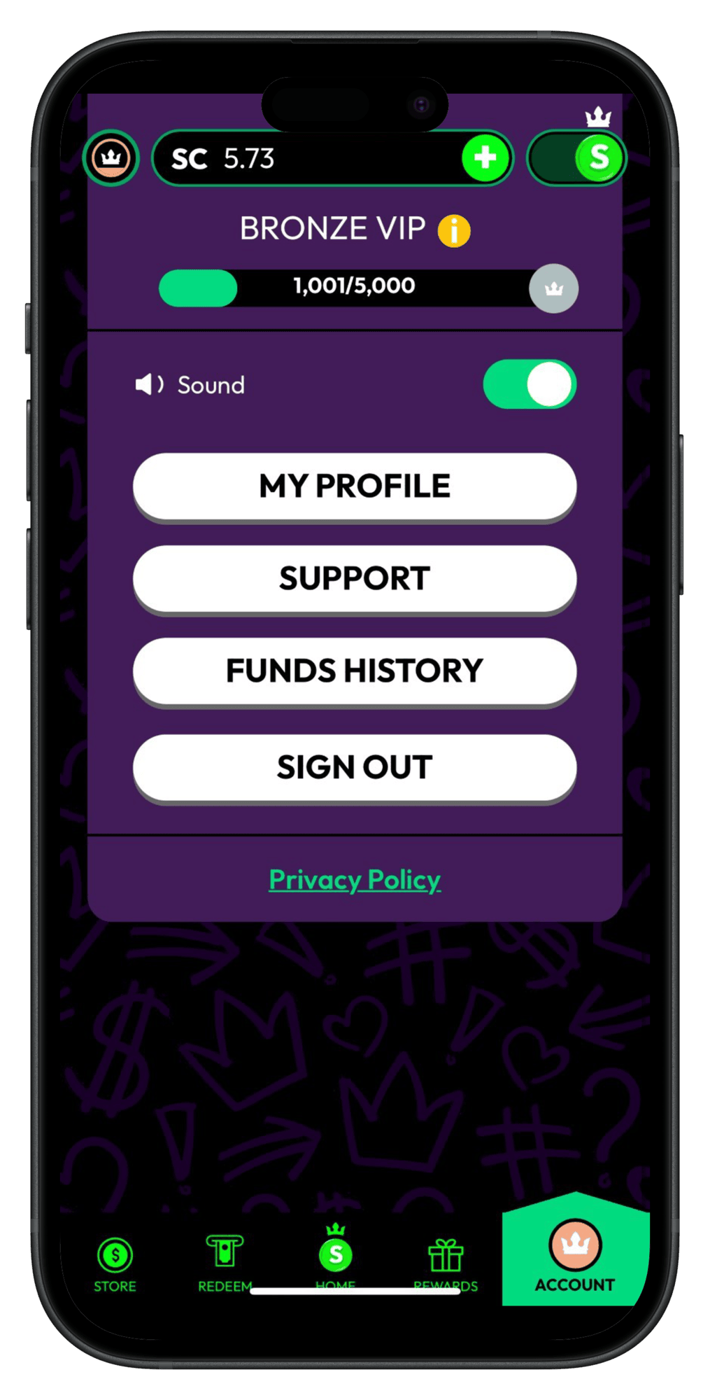 Crown-Coins-Casino-My-Profile