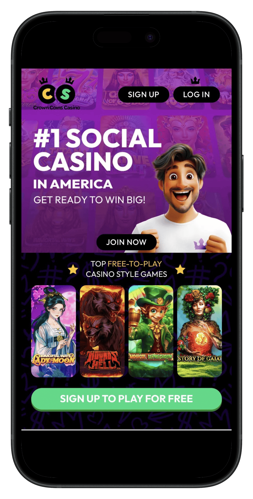 Crown-Coins-Casino-Welcome-Page