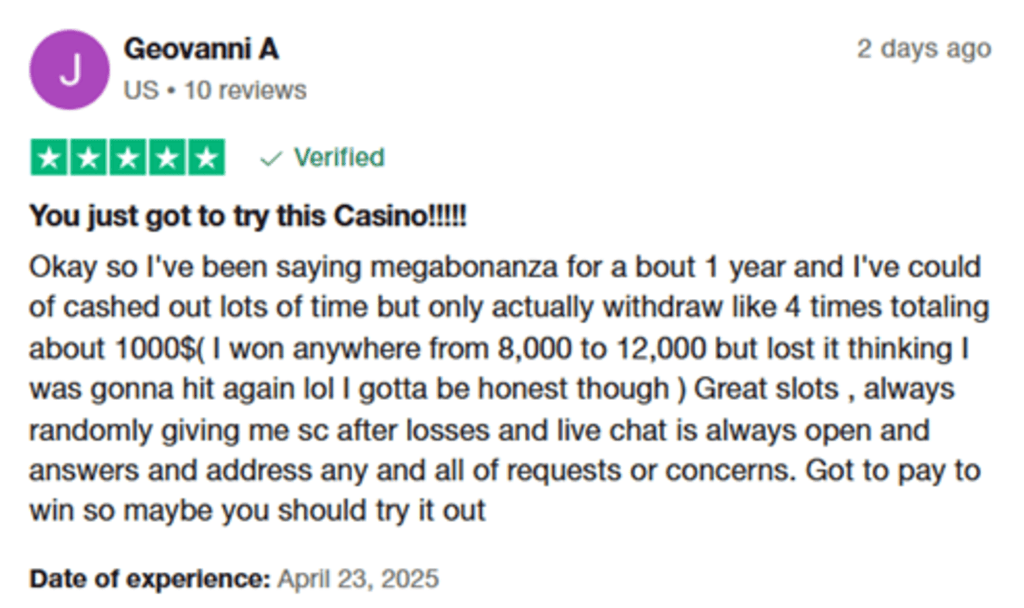 MegaBonanza-Trustpilot-review-1