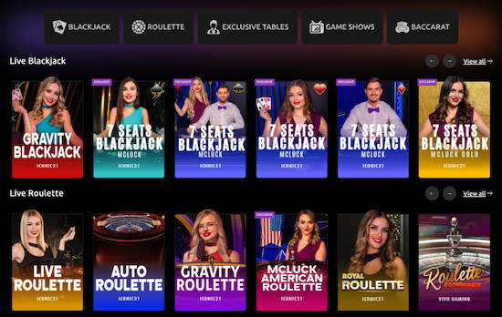 McLuck live dealer games