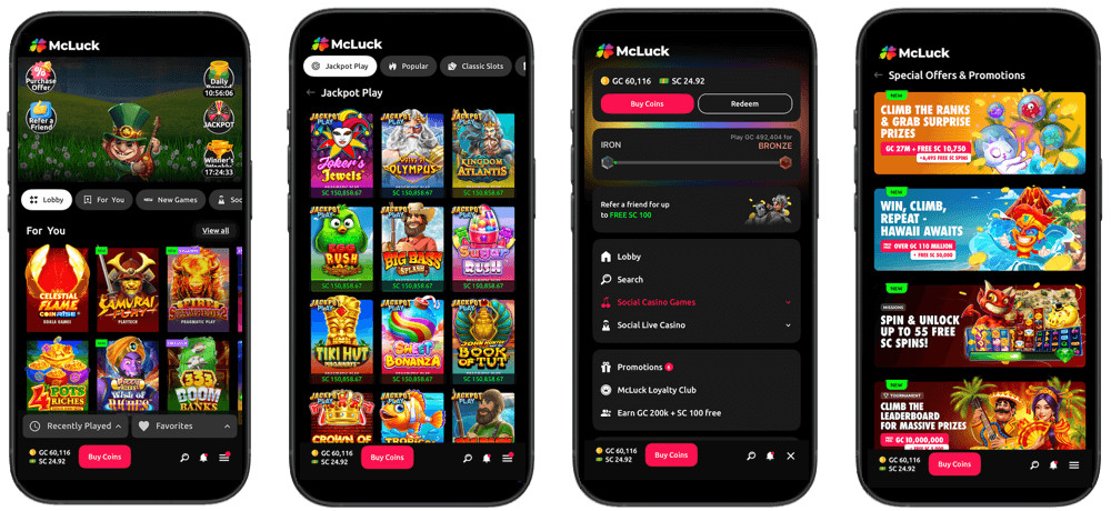 McLuck app screenshots